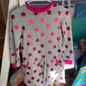 Mini Boden Gray and Pink Sweatshirt Dress
